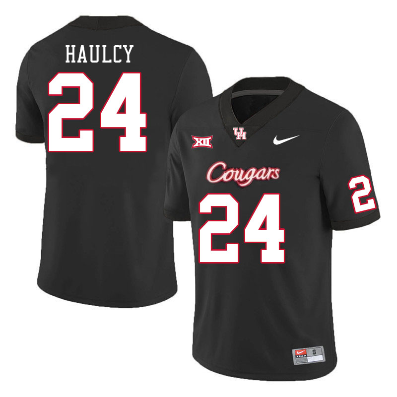 Houston Cougars #24 A.J. Haulcy College Football Jerseys Stitched Sale-Black